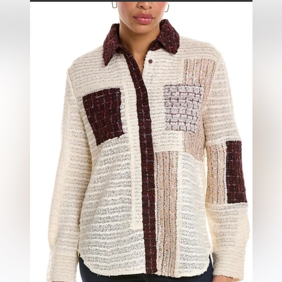 St. John Textured Wool-Blend Top - Picture 1 of 7